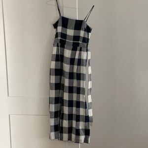 J.Crew, Size 2, Jumpsuit, Navy buffalo plaid, w pockets front and back, belt